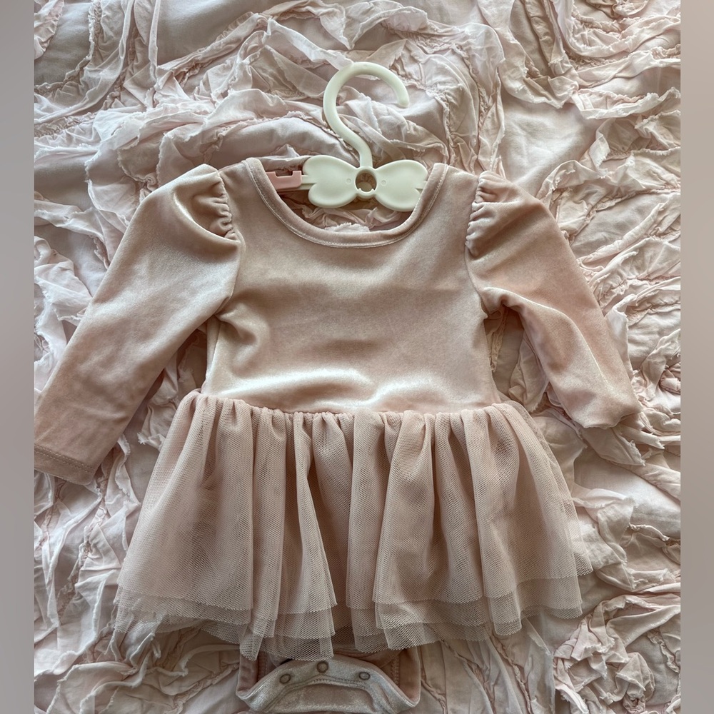 GAP Velour Tulle Pink Holiday Dress 3-6